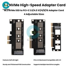 M2 Adapter Card PCIe to M.2 NVMe SSD PCI-E X1 X4 X16 Built-in Expansion Card