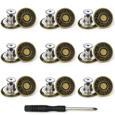 Jeans Buttons Replacement, Instant No Sew Buttons for Pants with Tool,17