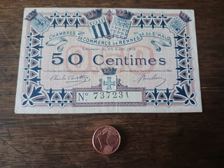 Grand Billet ancien Saint Malo 1ère Guerre Mondiale