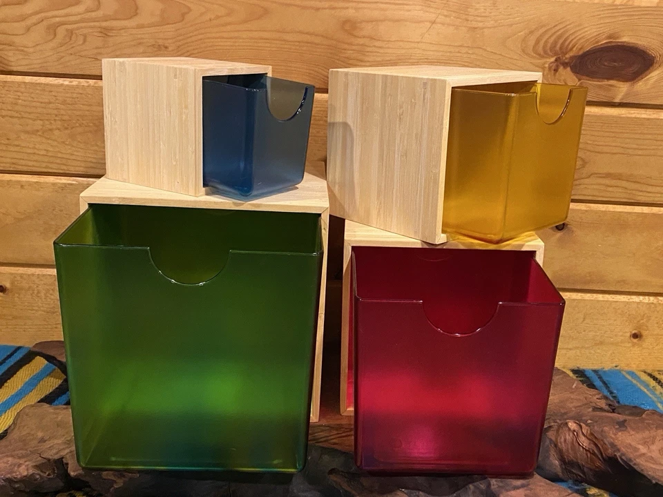 Vintage IKEA PS 2012 Sarah Fager Bamboo Plastic Storage Bins Cube Drawers RARE! - Image 2 of 4