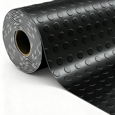 16.4 x 3.3 FT Garage Floor Mat 1/8'' Thick Garage Flooring Roll Heavy Duty Coi...
