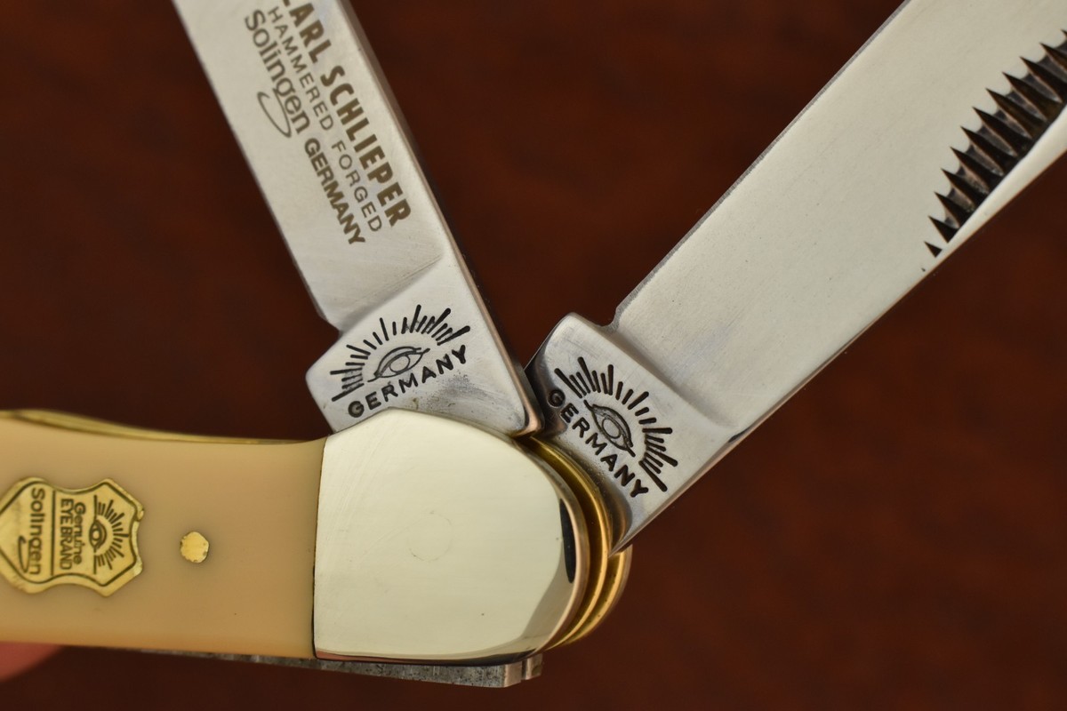 GERMAN EYE BRAND CARL SCHLIEPER YELLOW DELRIN COPPERHEAD KNIFE