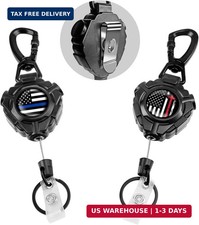 bolimoss Retractable Keychain Heavy Duty 2 Pack Name Badge Holder Reel with Belt