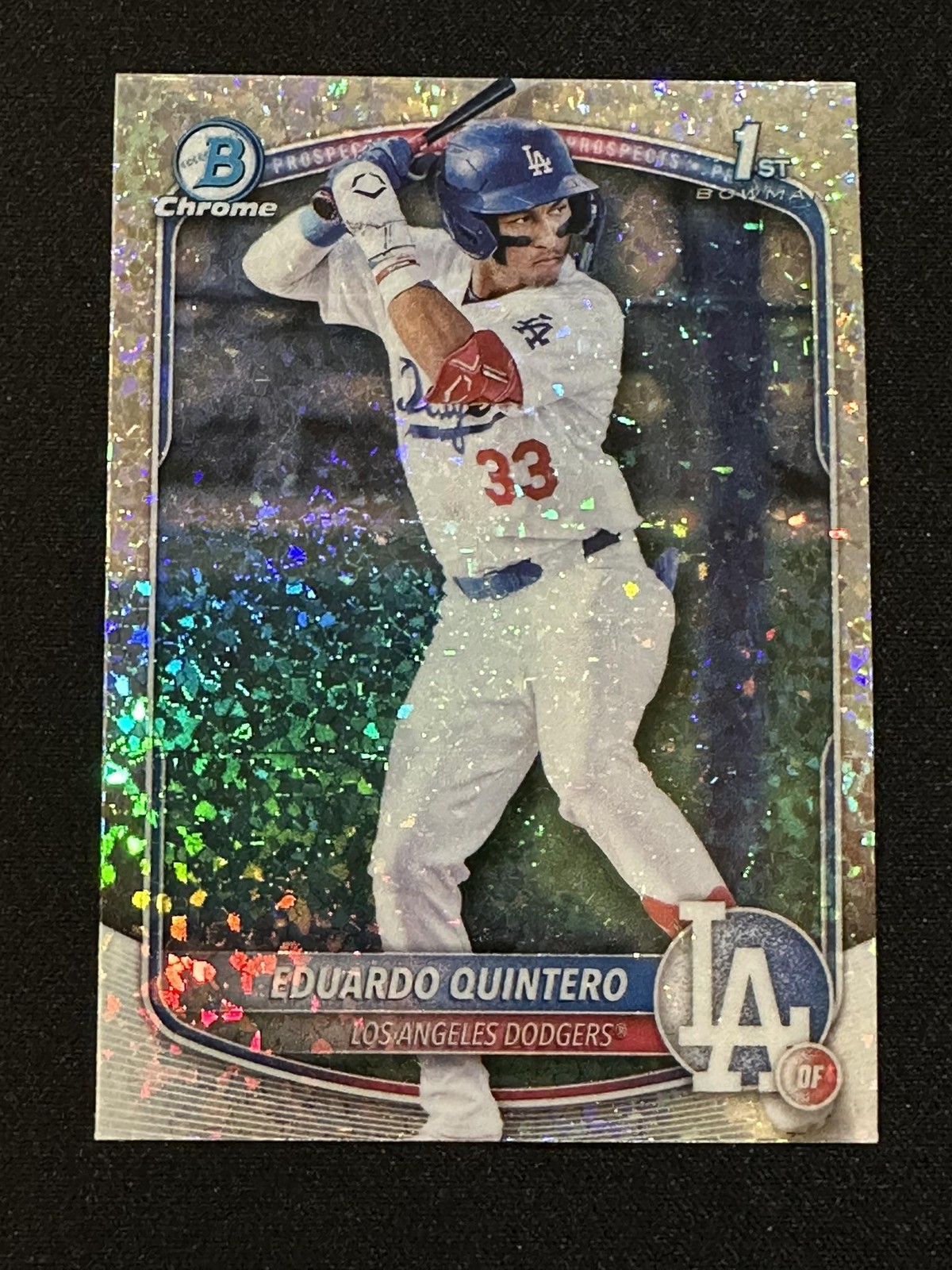 Eduardo Quintero 2025 1st Bowman #BCP-115 Chrome Mini Diamond Refractor Dodgers