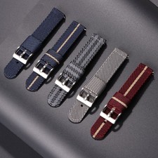 Quality Quick-Release Woven Nylon Watch Strap Canvas Sports Wrist Band 20mm/22mm