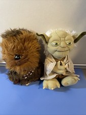 STAR WARS lot of 2,talking plush, YODA  CHEWY, 9  BothTESTED/WORKING a006 Lot 1