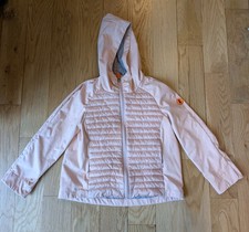 Save the Duck Girl's Kid Pink Ultra Light Hooded Jacket 1/2 Puffer - Sz: 8 years