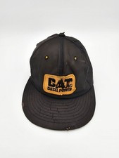 Vintage Hat CAT Diesel Power made in USA large patch industrial snap back Grunge