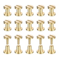 30Pack Brass Chicago Screws 4x6mm Post Nail Stud Rivets for Leather Craft