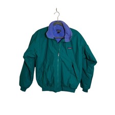 Vintage 90s Patagonia Shelled Synchilla Jacket Size 10 Green Purple Made in USA