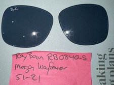 New Authentic Ray Ban Mega Wayfarer RB0840S GLASS BLUE GRAY Lenses 51/21 AR BACK