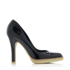  950 GUCCI Vernice Diamond Patent Leather Pumps Black Heels Platform 7 MG19 