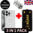 Tempered Glass and Camera Protector & Magsafe Case For iPhone 17 16 15 14 13 Max