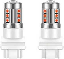 2pcs Red 3157 T25 Led Turn Signal Bulbs Super Bright Replacement For Front Rear