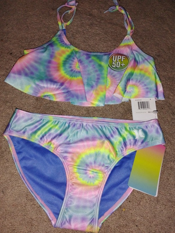 Girl's Hurley Two-Piece Swimsuit Size Medium (10-12 Years) * Brand New w/ Tags!