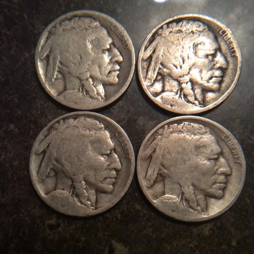 LOT  OF 4 1916-D BUFFALO NICKELS   FREE SHIP D-43