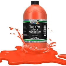 Pouring Masters Neon Bikini Orange 32-Ounce (Quart) Acrylic Pouring Paint