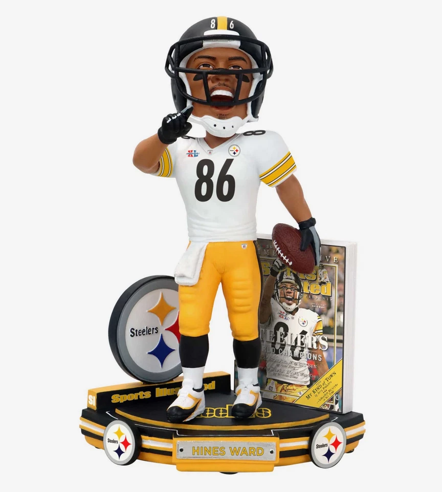 Hines Ward Pittsburgh Steelers XL Campeones del Mundo Deportes Ilustrados Bobblehead! Foto 2 de 4