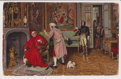 French Postcard - Le Billet de Logement - Early 1900s