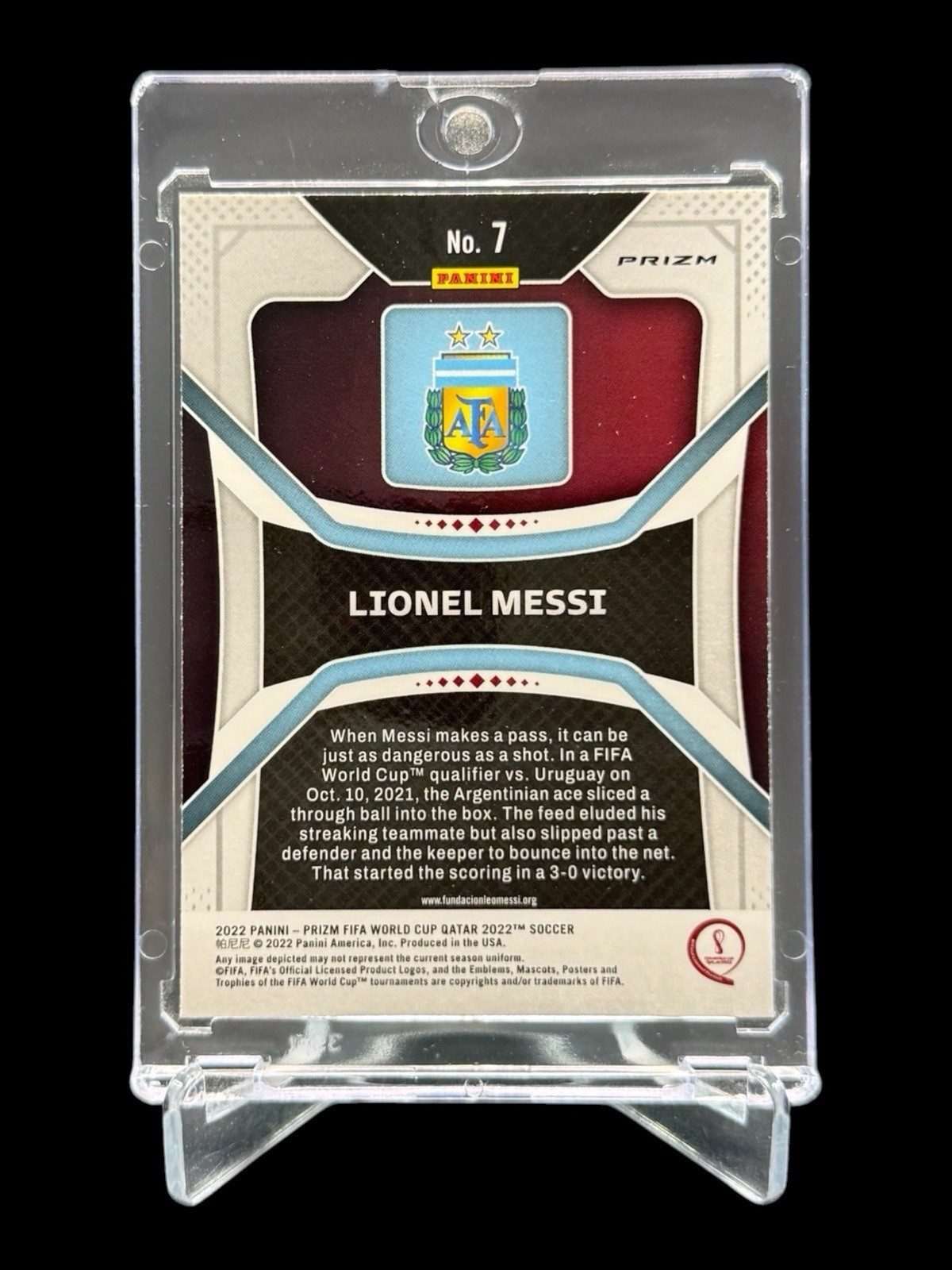 2022 Panini Prizm LIONEL MESSI GREEN WAVE REFRACTOR WORD CUP HOLO #7🔥RARE🔥 view 2