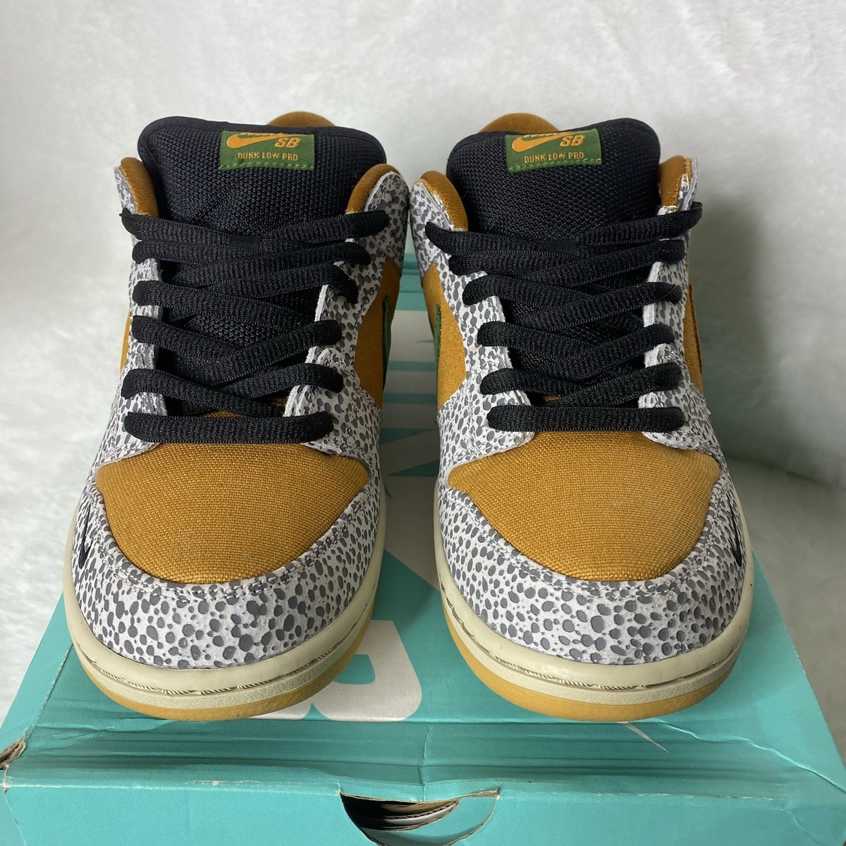 Nike SB Dunk Low Pro Safari Atmos Orange Black Cement Green Mens