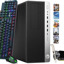 HP G4 Tower Gaming Desktop PC i5-8500 64GB 2TB SSD HDD Nvidia GTX Wi-Fi Win 11