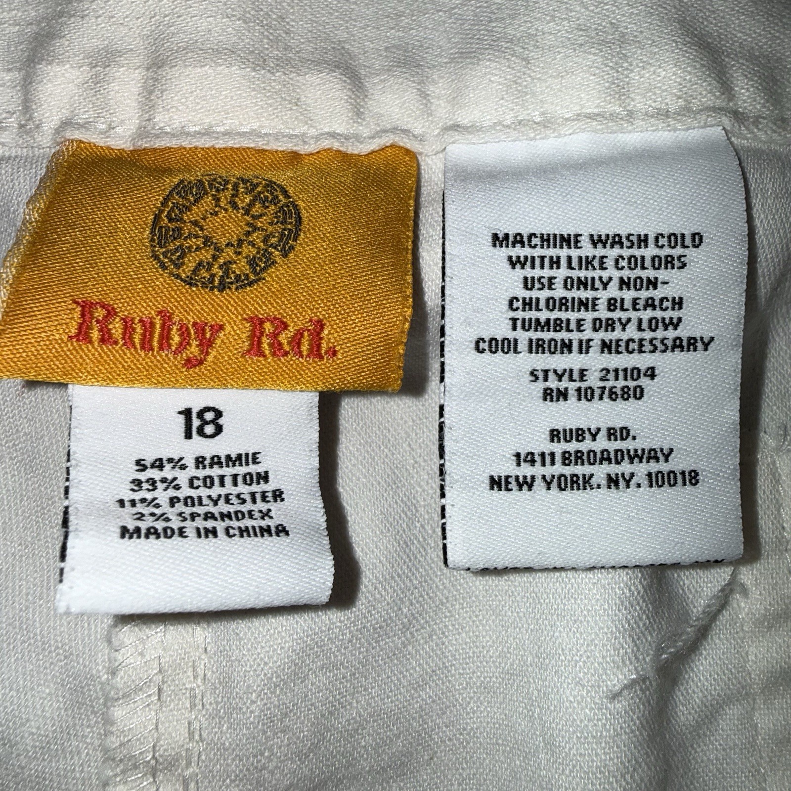 Ruby Rd. Womens White Straight Leg Lightweight De… - image 6