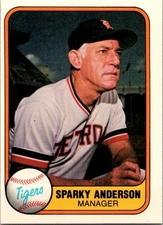1981 Fleer Sparky Anderson  MGR 460 Detroit Tigers