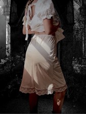 1960s beige lace slip skirt