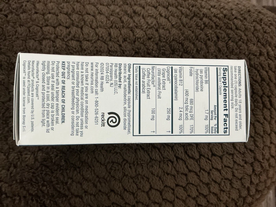 Neuriva Brain Health Memory 3D Suplemento 30 Cápsulas - ¡ENVÍO RÁPIDO! EXP 06/2027 Foto 2 de 4