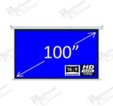 100" Electric HD Projector Screen Home Cinema 16:9 Matte White
