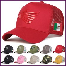 Gorra de red de béisbol unisex etiqueta águila mexicana exterior ajustable resorte