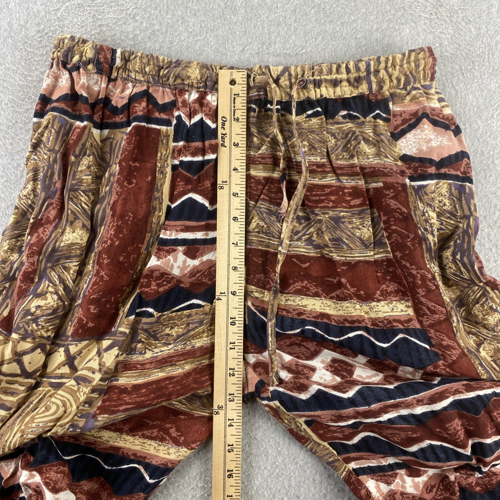 Cotton Zone L Brown Patchwork 2pc Harem Pant Set … - image 13