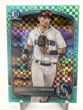 2025 Bowman Chrome Prospects Colt Emerson Aqua Geometric Refractor /125 Mariners