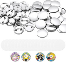 Button Maker Supplies 200 Sets 2.25 in / 58 Mm Pin Back Button Parts, with Metal