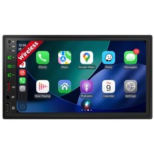 Upgraded DSP 6.9'' Double Din Car Stereo Wireless, CarPlay, Android Auto, 240W