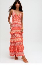 BNWT Raffya feifei ruffle tiered floral printed maxi dress size 12 cost £140