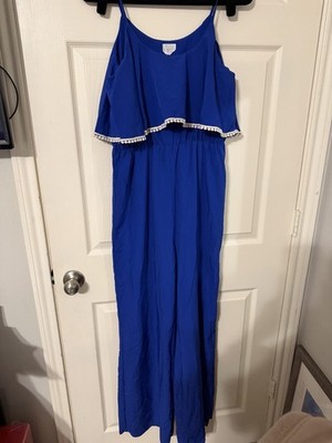 royal blue B. Sharp wide-leg popover jumpsuit size xl