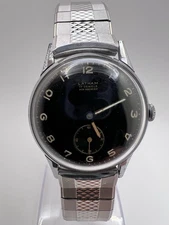Vintage Men’s Latham Mechanical Wind Men’s Watch 17J Black Face Rare