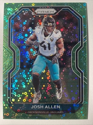 2021 Panini Prizm Neon Green Disco Josh Allen 1/5 SSP  #97