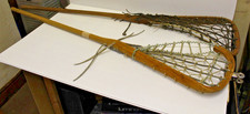 Pair Of Vintage  Lacrosse Sticks 43.75" and 44.5" x 8" wide