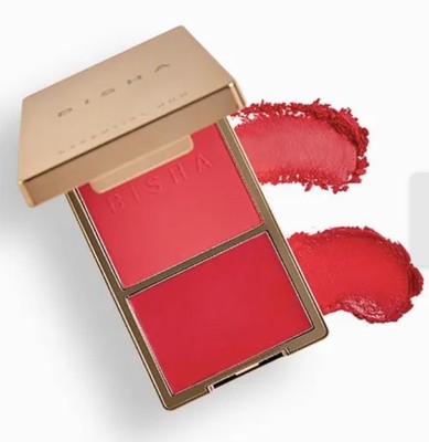 Bisha Essential Duo Blush Set Bahamas Peachy Coral Crème + Powder 12g ~ NIB!  