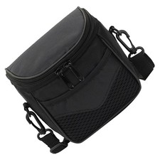Black Nylon Camera Case Small Durable Storage Pouch with Shoulder Strap