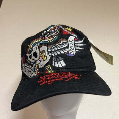 Rare NWT Vintage Ed Hardy New York Hat SNAPBACK Cap NEW WITH RAGS VTG SKULL Don