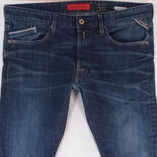 Mens Replay M983 WAITOM Stretch Slim Straight Blue Jeans W36 L32