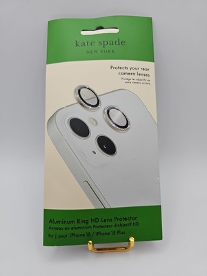 Kate Spade Aluminum Ring HD Camera Lens Protector iPhone 15/15 Plus - Pretty NIB