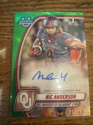 2024 Bowman University Chrome Nick Singleton Anderson(RC)  Auto Green/99