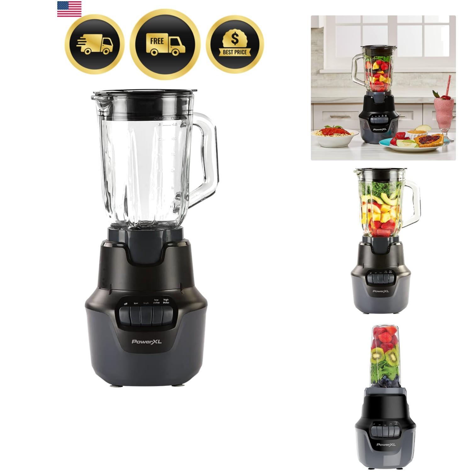 Blender 4 Speed 800 Watts Glass Jar Ice Crushing Pureeing Ch