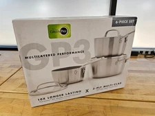 Greenpan GP3 3-Ply Multi-Clad 6-Piece Set Ceramic Nonstick Thermolon Stainless