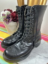 Vintage 66 Biltrite Military Combat Boots Black Firm Grip Plaques Men’s US 8.5 M